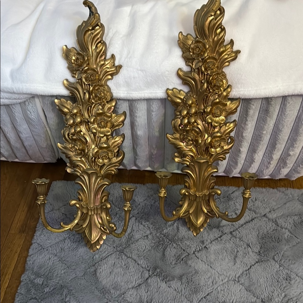 Elegant Gold Wall Sconce Set